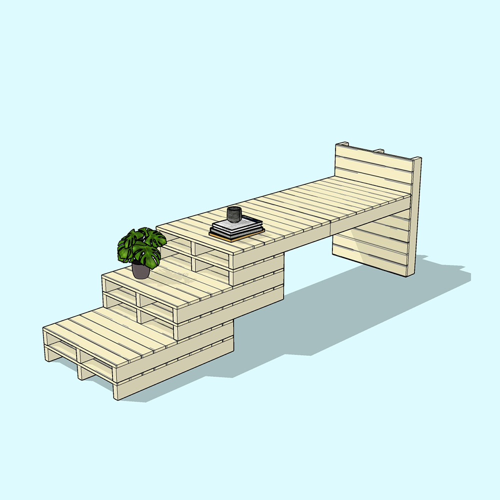 TIRANA 2 tafel met trap blad